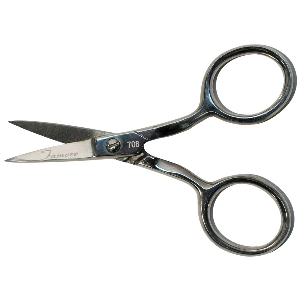 Famore 4in Large Ring Fine Point Straight Embroidery Scissor 2 Famore 4in Large Ring Fine Point Straight Embroidery Scissor - Image 2