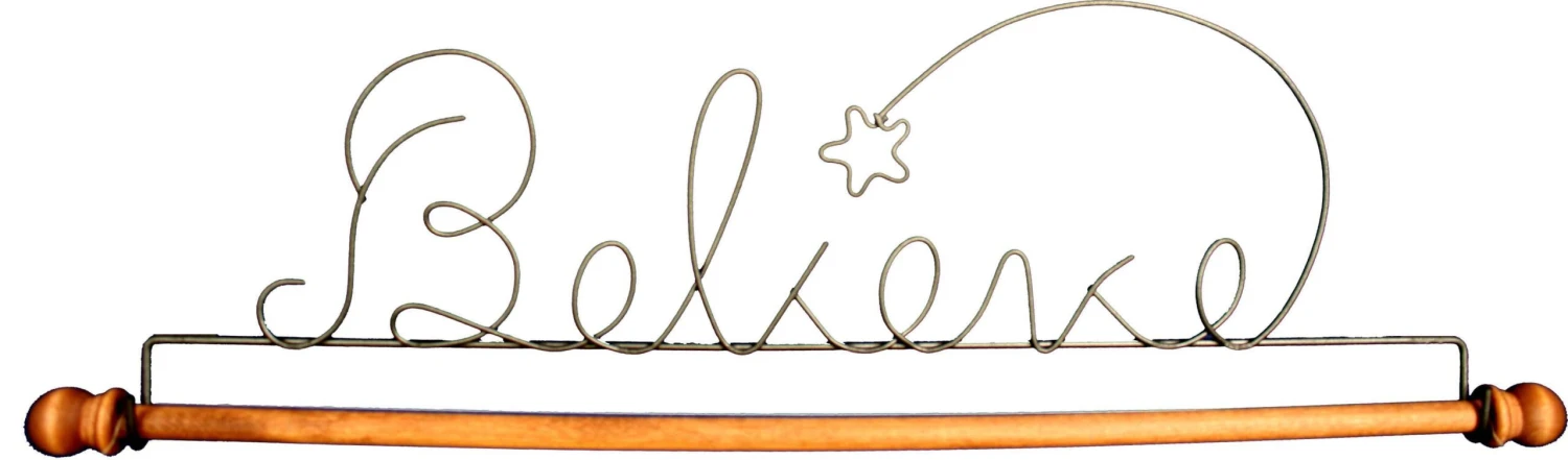 16in Believe Hanger Silver 1 16in Believe Hanger Silver