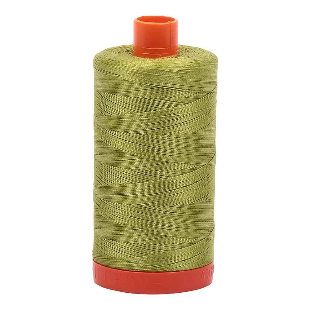 Light Leaf Green 50wt Aurifil 100% Cotton Mako Thread Large Spool 1,422 Yards 1 Light Leaf Green 50wt Aurifil 100% Cotton Mako Thread Large Spool 1,422 Yards