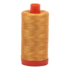 Orange Mustard 50wt Aurifil 100% Cotton Mako Thread Large Spool 1,422 Yards