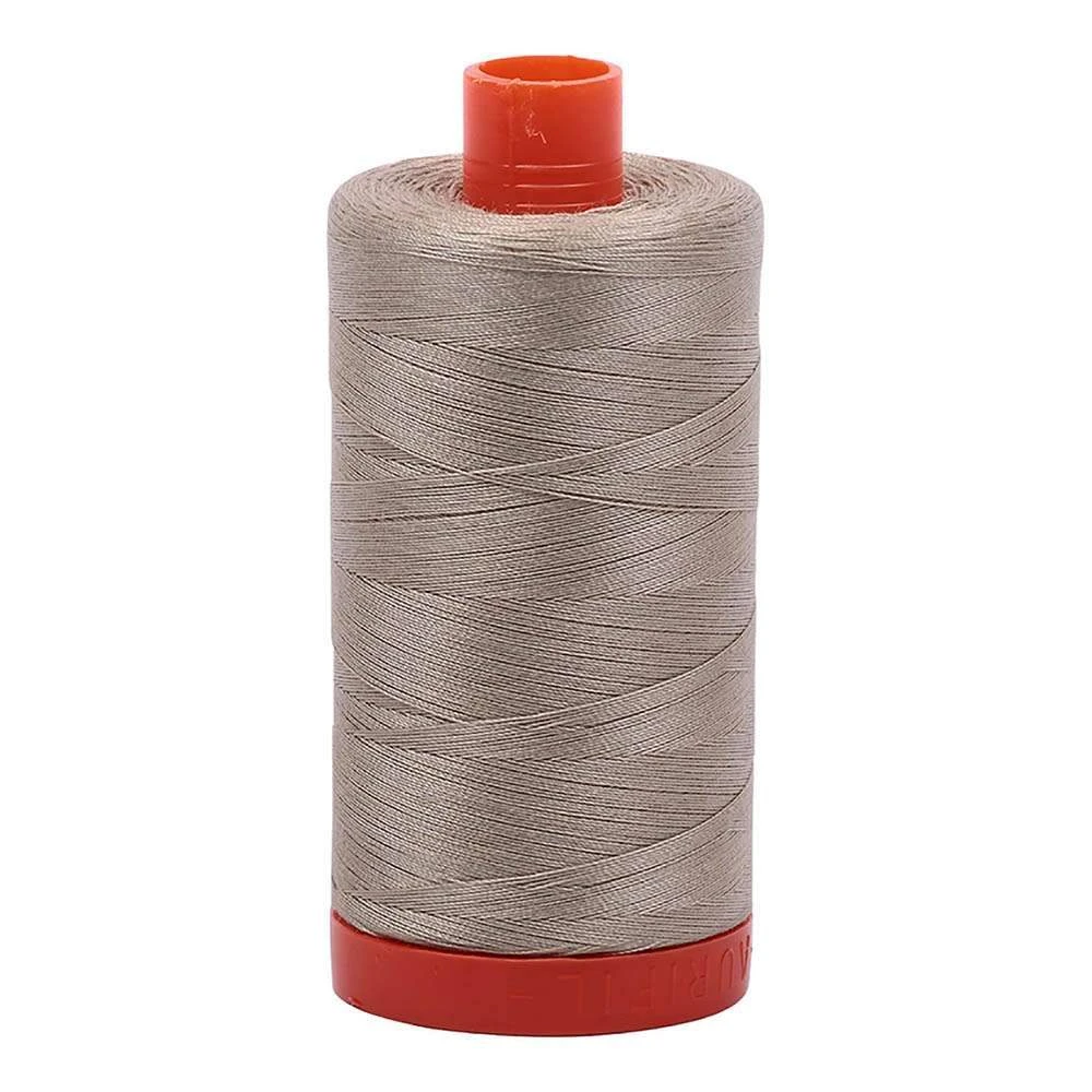Stone 50wt Aurifil 100% Cotton Mako Thread Large Spool 1,422 Yards 1 Stone 50wt Aurifil 100% Cotton Mako Thread Large Spool 1,422 Yards