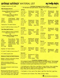 Animal Whimsy Pattern By Amy Bradley 5 Animal Whimsy Pattern By Amy Bradley -Keepsake Quilting Shop ABD258 03