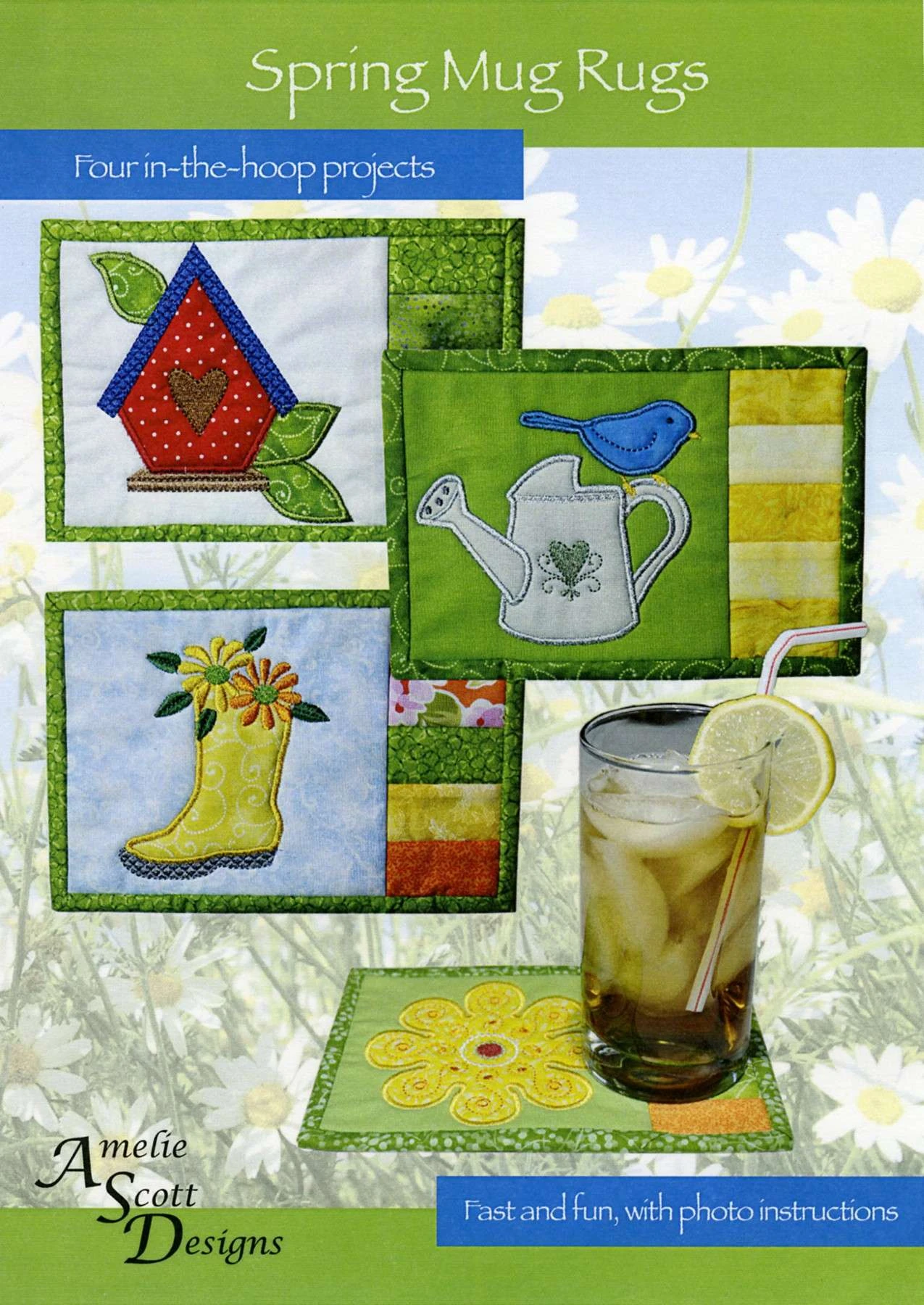 Spring Mug Rugs Embroidery Pattern By Christine Conner 1 Spring Mug Rugs Embroidery Pattern By Christine Conner