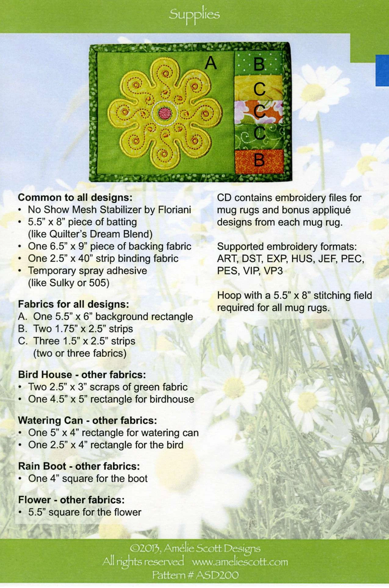 Spring Mug Rugs Embroidery Pattern By Christine Conner 2 Spring Mug Rugs Embroidery Pattern By Christine Conner - Image 2