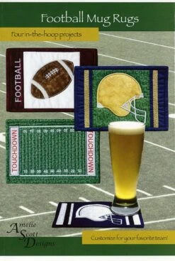 Football Mug Rugs Machine Embroidery Pattern By Christine Conner