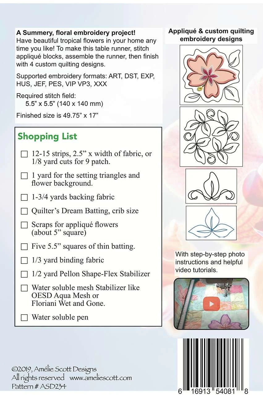 Flower Patch Table Runner Machine Embroidery Pattern By Christine 4 Flower Patch Table Runner Machine Embroidery Pattern By Christine - Image 4