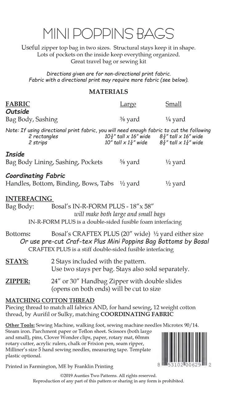 Mini Poppins Bags Pattern 2 Mini Poppins Bags Pattern - Image 2