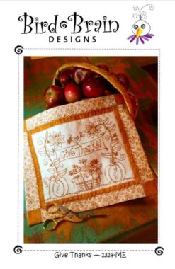 Give Thank Table Topper - Machine Embroidery Pattern