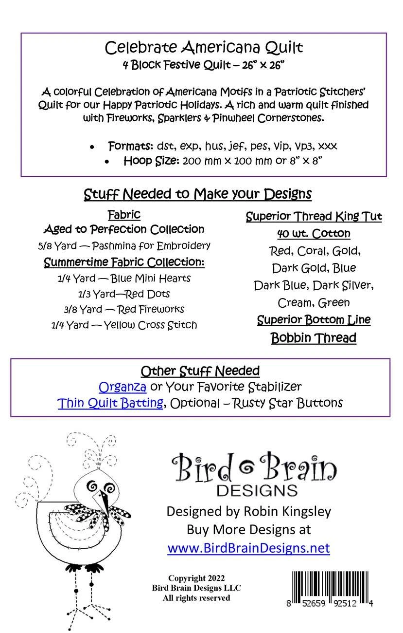 Celebrate Americana Quilt Machine Embrodiery 2 Celebrate Americana Quilt Machine Embrodiery - Image 2