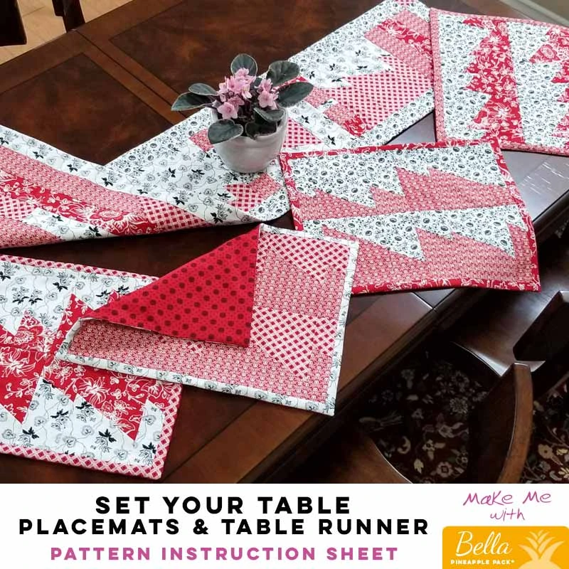 Set Your Table - Placemats And Table Runner - Bella Pineapple Pack Pattern 1 Set Your Table - Placemats And Table Runner - Bella Pineapple Pack Pattern