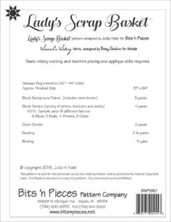 Ladys Scrap Basket -Keepsake Quilting Shop BNP1910 03
