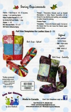 Snappy Slippers & Travel Bag -Keepsake Quilting Shop CCC123 02
