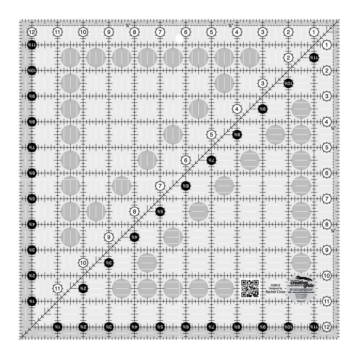 Creative Grids Quilt Ruler 12-1/2in Square 1 Creative Grids Quilt Ruler 12-1/2in Square