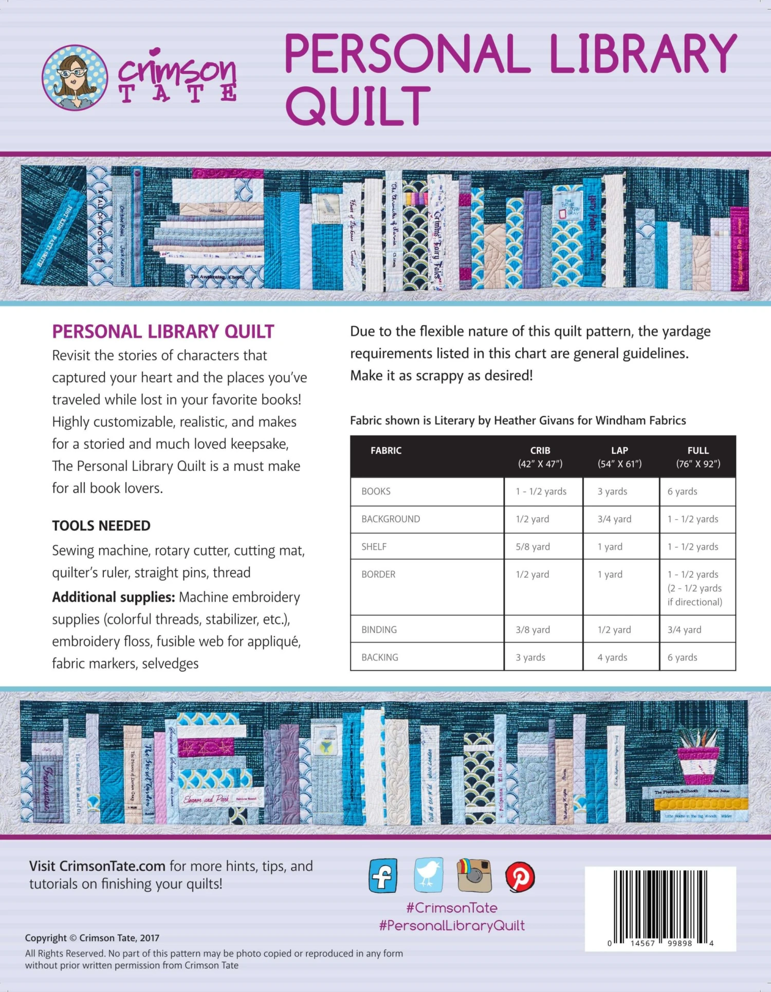 Personal Library Quilt Pattern By Heather Givens 2 Personal Library Quilt Pattern By Heather Givens - Image 2