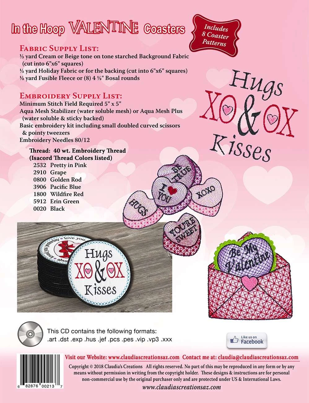 In The Hoop Valentine Coasters By Claudia Dinnell 2 In The Hoop Valentine Coasters By Claudia Dinnell - Image 2