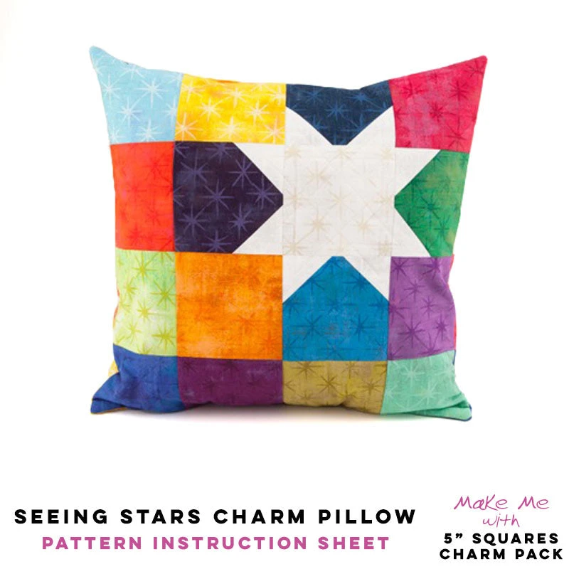 Seeing Stars Charm Pillow - 5" Squares/Charm Pack Pattern 1 Seeing Stars Charm Pillow - 5" Squares/Charm Pack Pattern