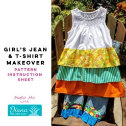 Girl's Jean & T-Shirt Makeover - Diana Pineapple Pack Pattern