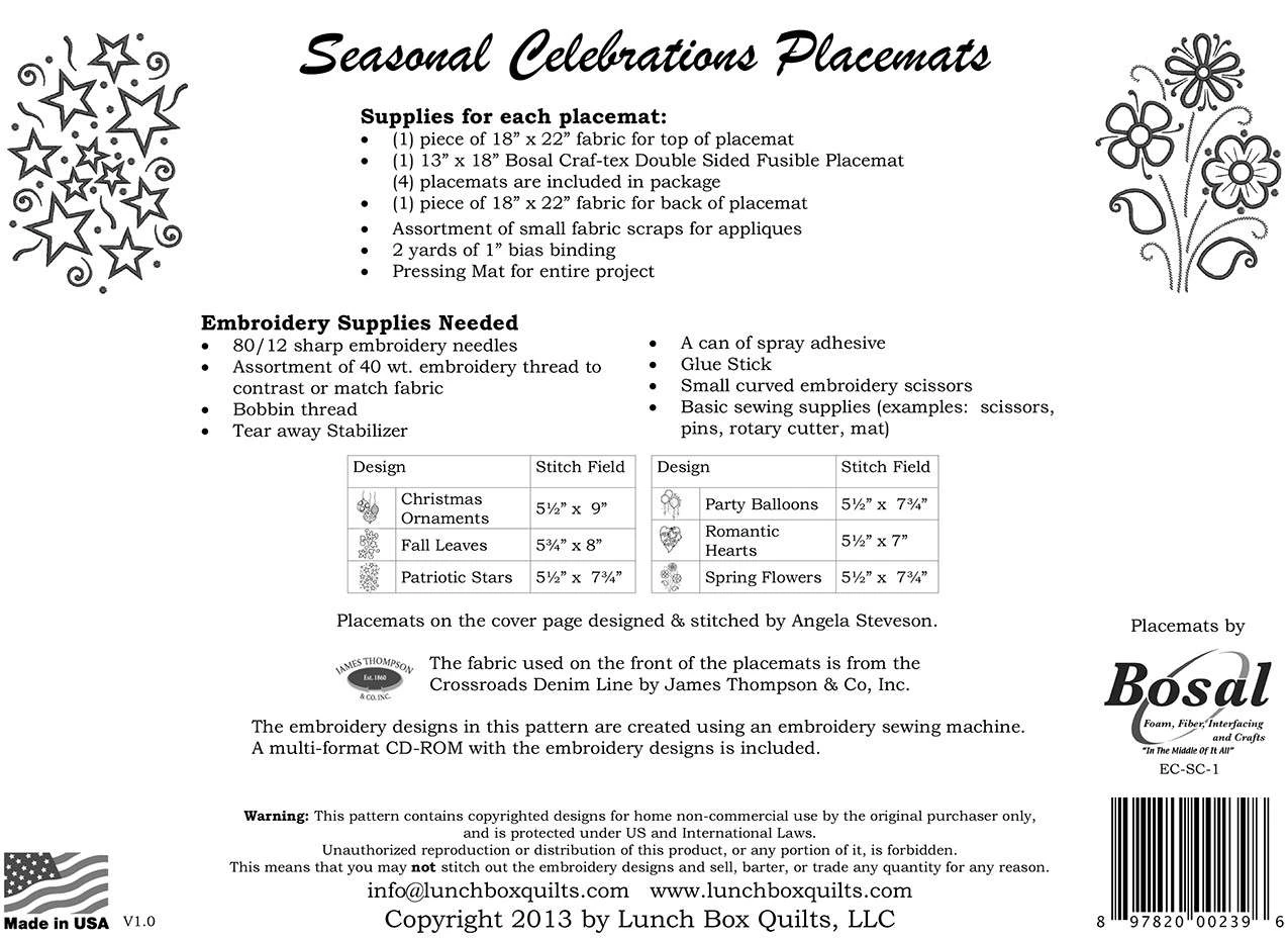 CD Seasonal Celebrations Placemats Machine Embroidery By Angela Stevenson 4 CD Seasonal Celebrations Placemats Machine Embroidery By Angela Stevenson - Image 4