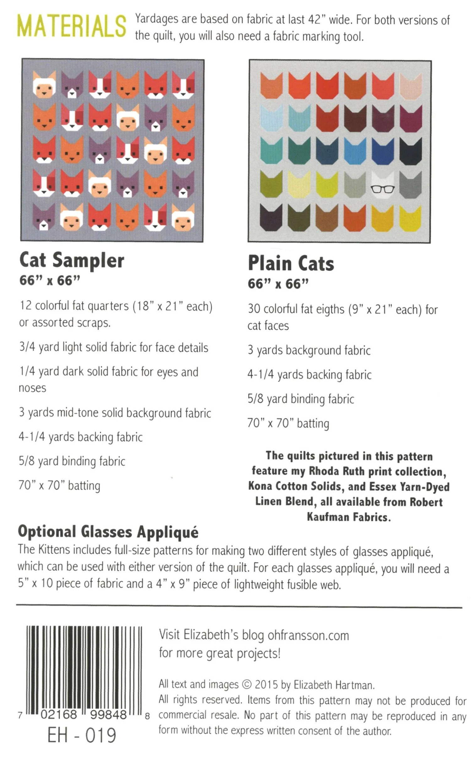 The Kittens Quilt Pattern By Elizabeth Hartman 2 The Kittens Quilt Pattern By Elizabeth Hartman - Image 2