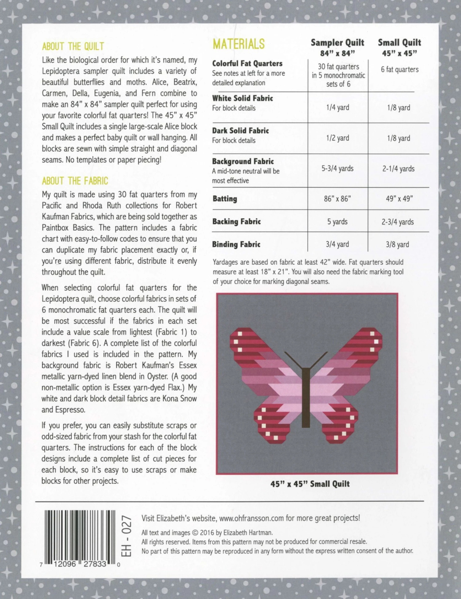 Lepidoptera Quilt Pattern By Elizabeth Hartman 2 Lepidoptera Quilt Pattern By Elizabeth Hartman - Image 2