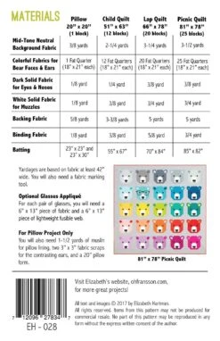 Bjorn Bear Pattern By Elizabeth Hartman -Keepsake Quilting Shop EH028 02 468b0d39 255a 4d6c 909c 9014ca357630