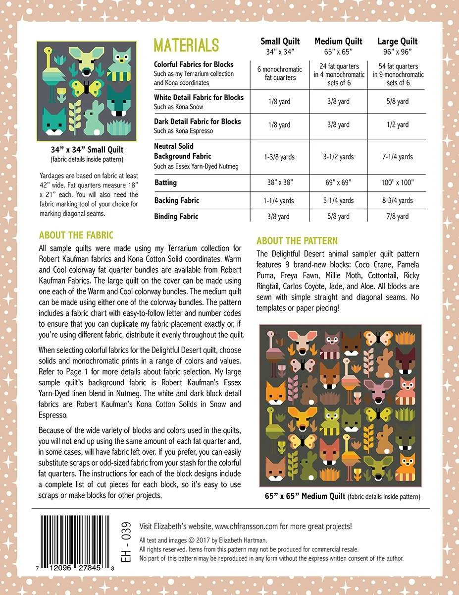 Delightful Desert Quilt Pattern By Elizabeth Hartman 2 Delightful Desert Quilt Pattern By Elizabeth Hartman - Image 2