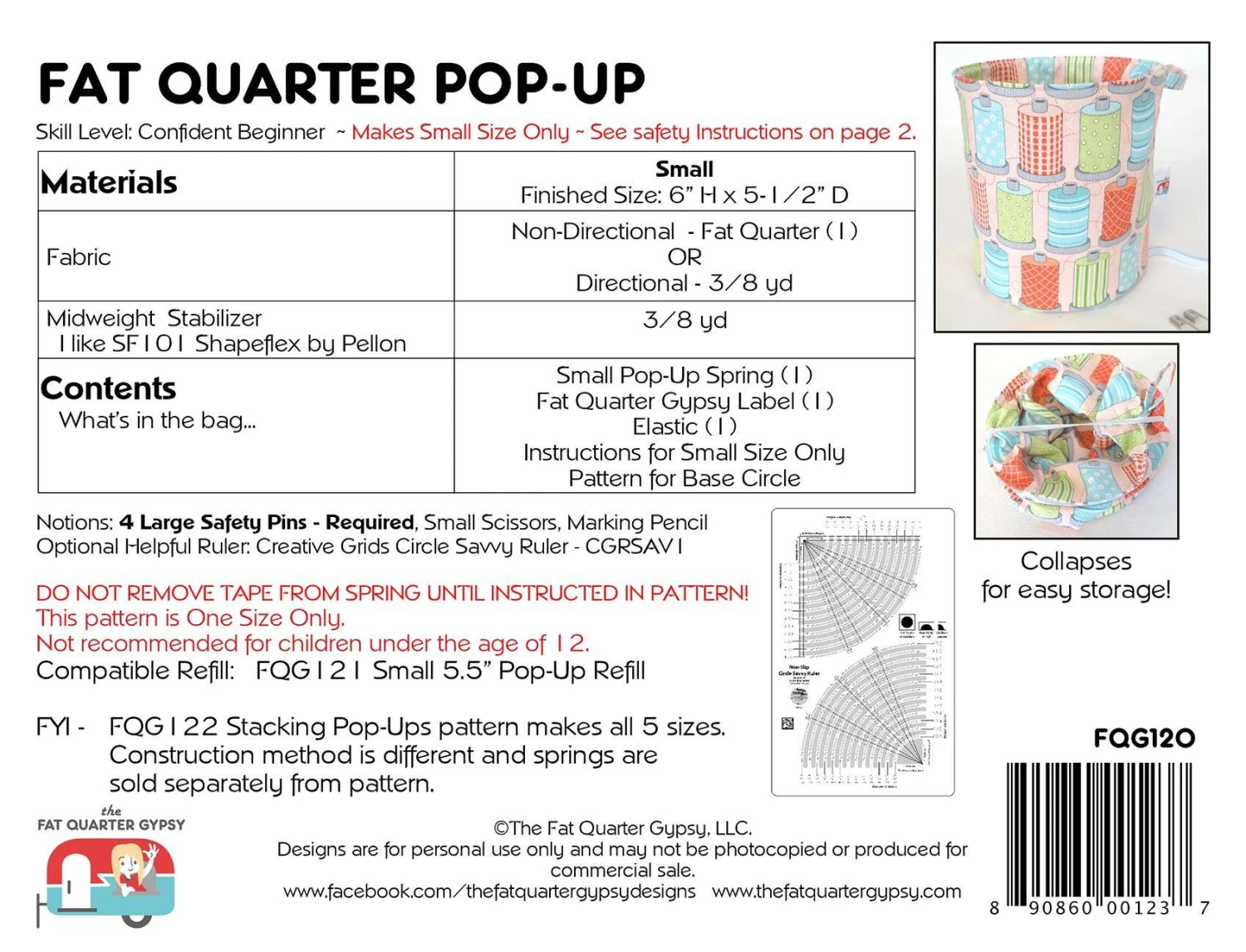 Fat Quarter Pop Up Pattern 2 Fat Quarter Pop Up Pattern - Image 2