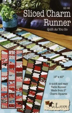 Sliced Charm Runner (Quilt As You Go) Pattern By Gudrun Erla Of GE Design