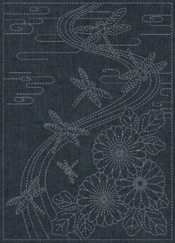 Sashiko Cloth-Yarn Dyed Nep Twilight Dragonfly Blue