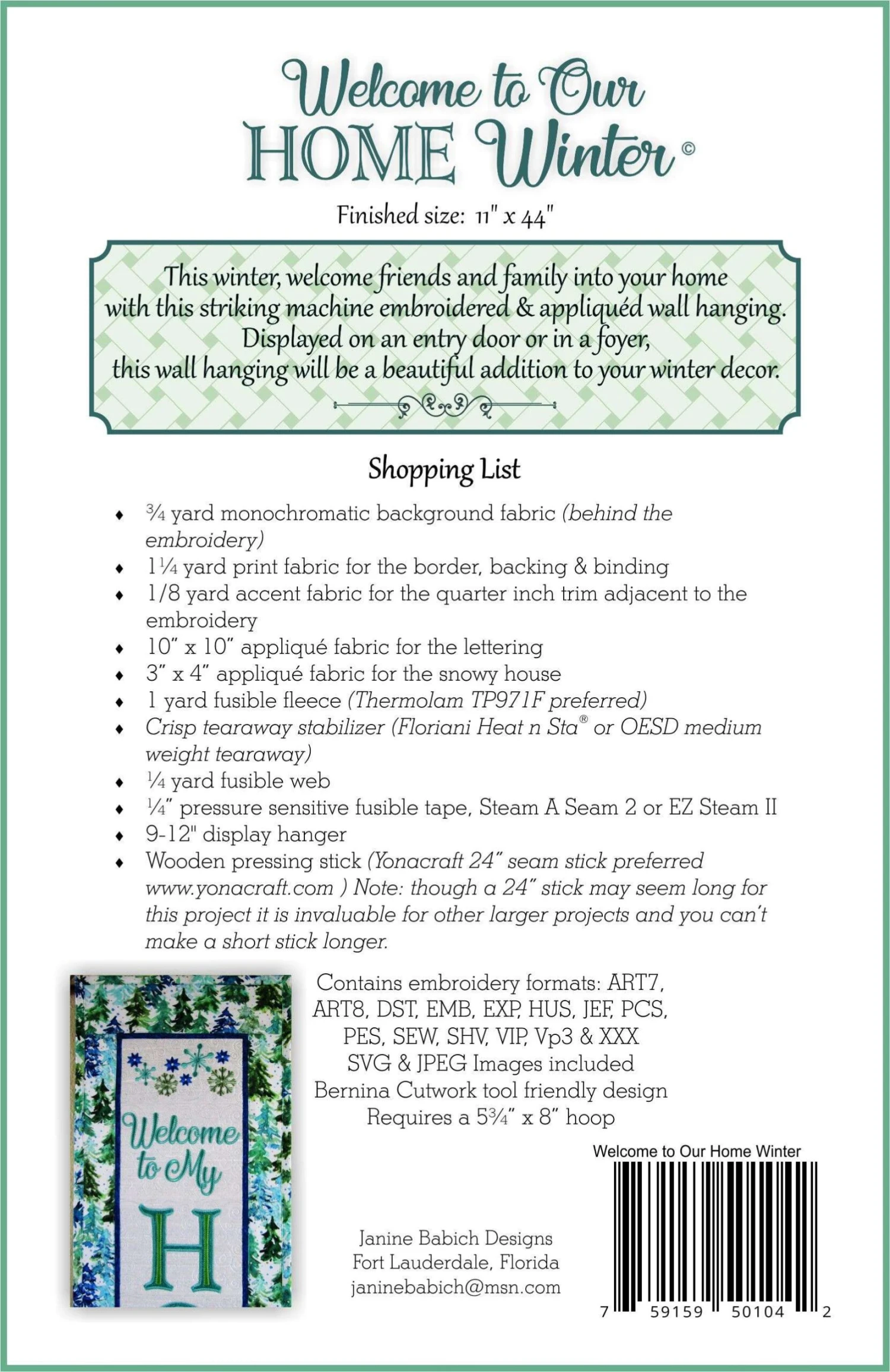 Welcome To Our Home - Winter Pattern 2 Welcome To Our Home - Winter Pattern - Image 2