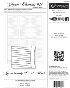 Charm Elements 17 - Willow Block Foundation Papers By Judy Niemeyer
