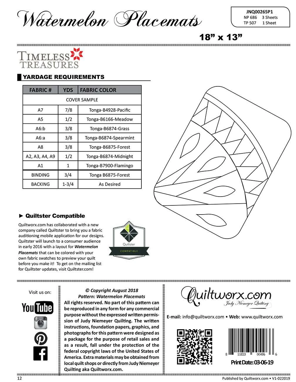 Watermelon Placemats Pattern By Judy And Brad Niemeyer 2 Watermelon Placemats Pattern By Judy And Brad Niemeyer - Image 2