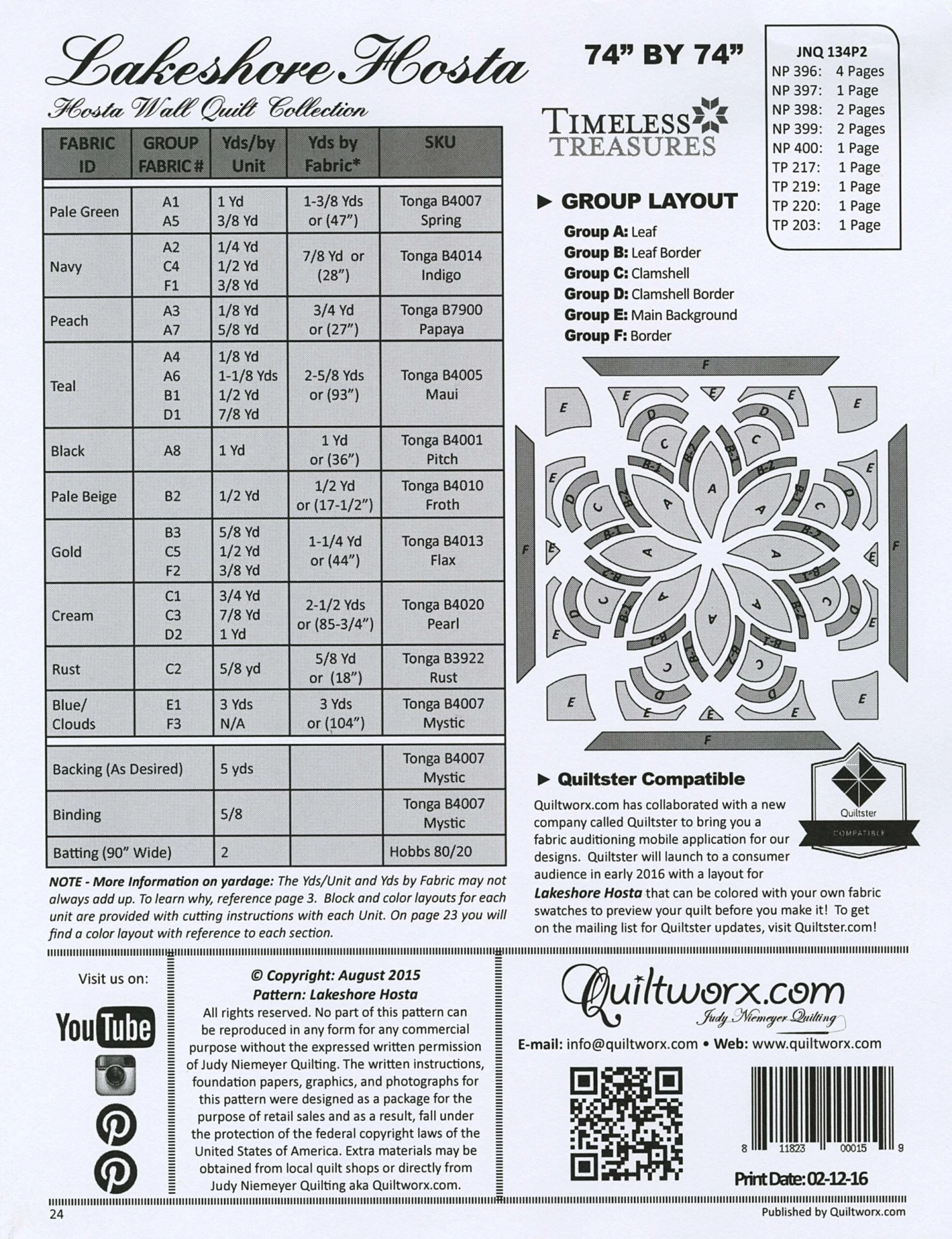 Lakeshore Hosta Quilt Pattern By Judy Niemeyer 2 Lakeshore Hosta Quilt Pattern By Judy Niemeyer - Image 2