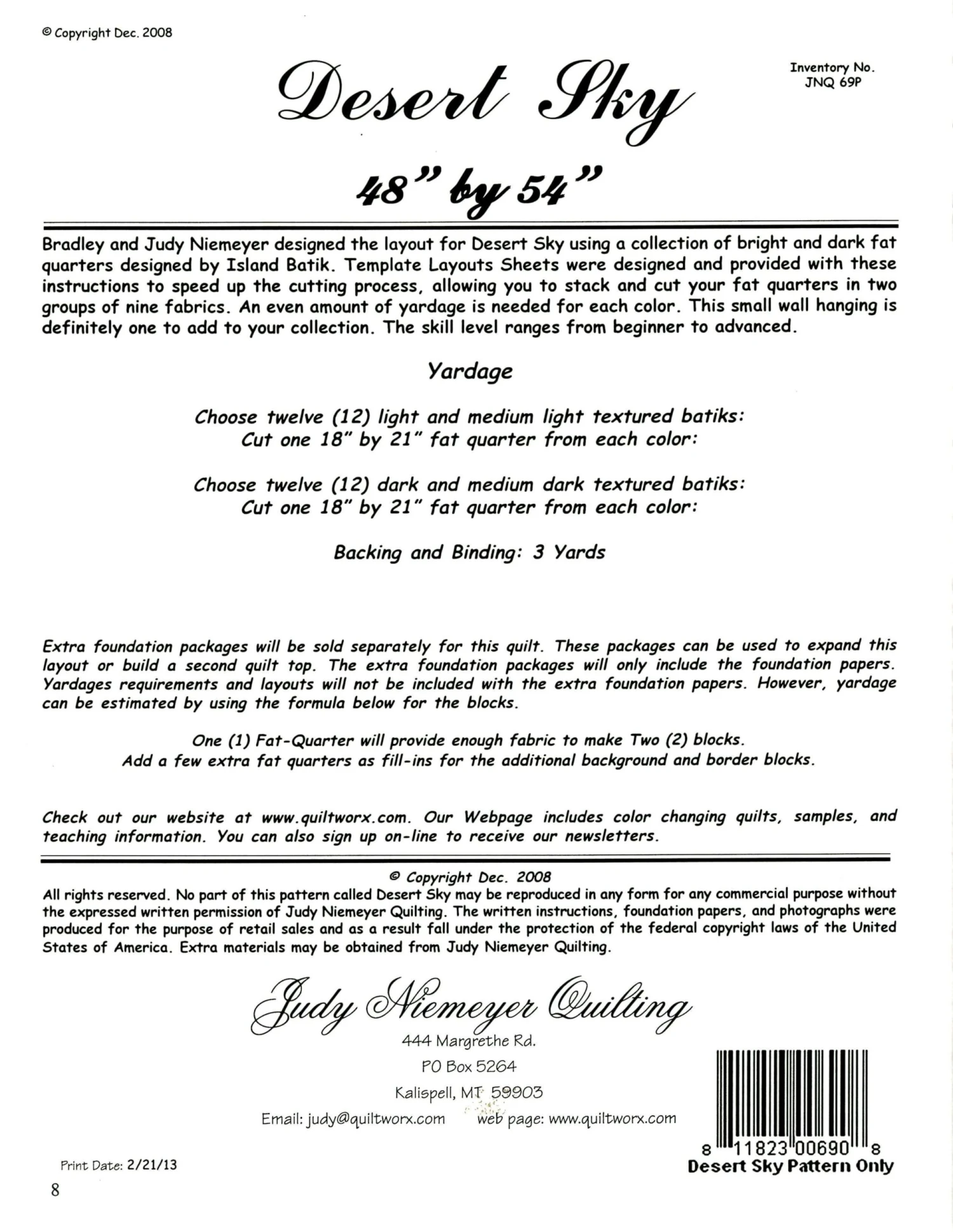 Desert Sky Pattern By Judy Niemeyer 2 Desert Sky Pattern By Judy Niemeyer - Image 2