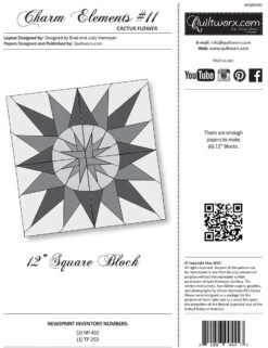 Charm Elements 11 - Cactus Flower Foundation Paper By Judy Niemeyer