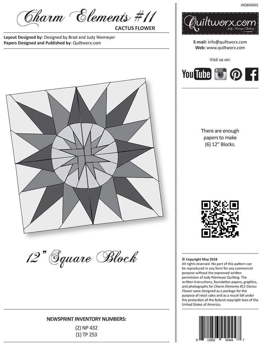 Charm Elements 11 - Cactus Flower Foundation Paper By Judy Niemeyer 1 Charm Elements 11 - Cactus Flower Foundation Paper By Judy Niemeyer