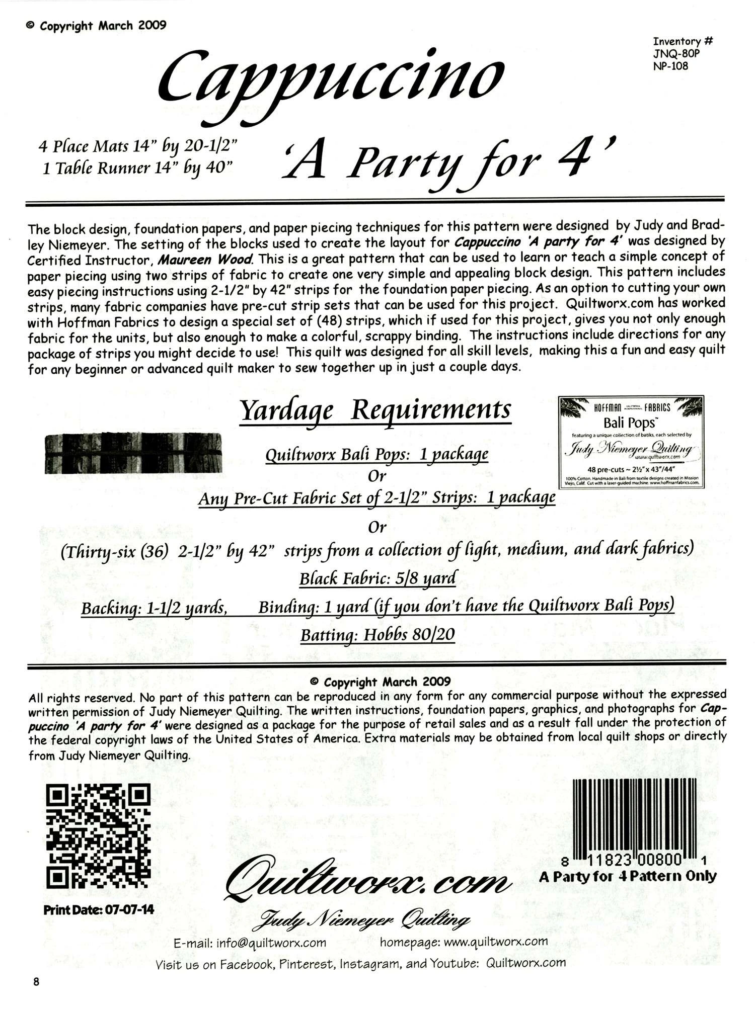 Cappuccino A Party For 4 Pattern By Judy Niemeyer 2 Cappuccino A Party For 4 Pattern By Judy Niemeyer - Image 2