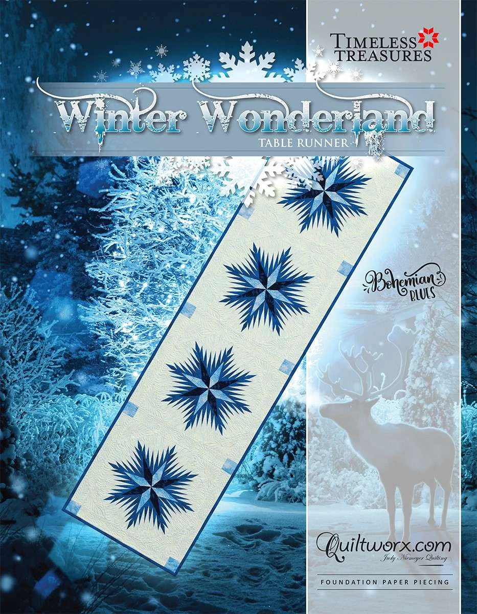 Winter Wonderland Snow Flakes Table Runner Pattern - Updated - By Judy Niemeyer 1 Winter Wonderland Snow Flakes Table Runner Pattern - Updated - By Judy Niemeyer