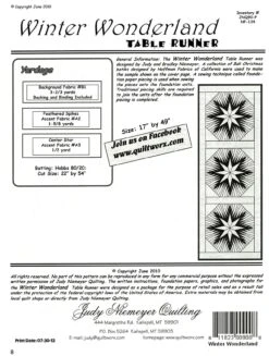 Winter Wonderland Snow Flakes Table Runner Pattern - Updated - By Judy Niemeyer 3 Winter Wonderland Snow Flakes Table Runner Pattern - Updated - By Judy Niemeyer -Keepsake Quilting Shop JNQ90P 02