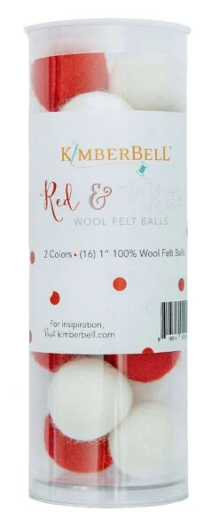 Red And White Wool Felt Balls