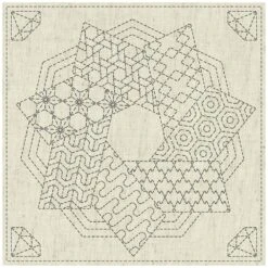 Sashiko Pattern Cloth Kaza-Guruma 4