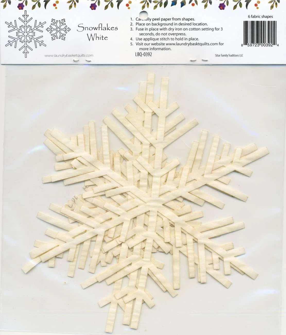 Silhouettes - Snowflakes White Pre-Cut Applique Pieces By Edyta Sitar 2 Silhouettes - Snowflakes White Pre-Cut Applique Pieces By Edyta Sitar - Image 2
