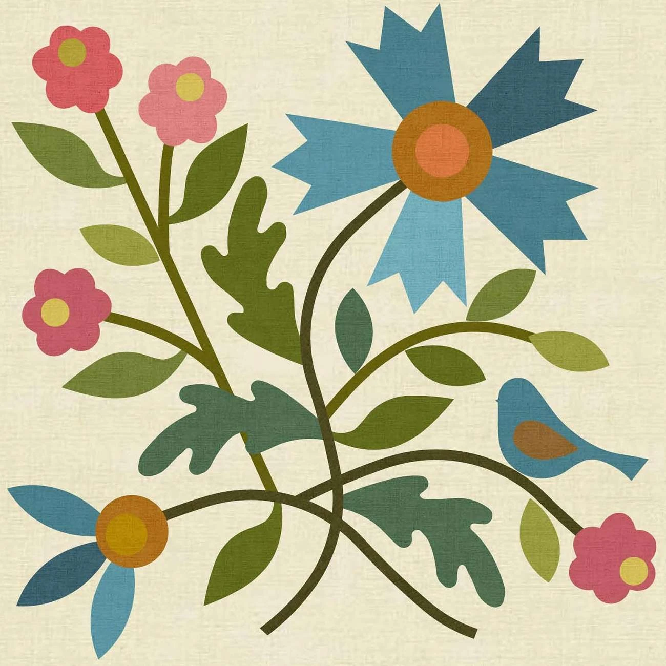 Spring Bouquet LT Silhouettes - Block 1 Applique Shapes 1 Spring Bouquet LT Silhouettes - Block 1 Applique Shapes