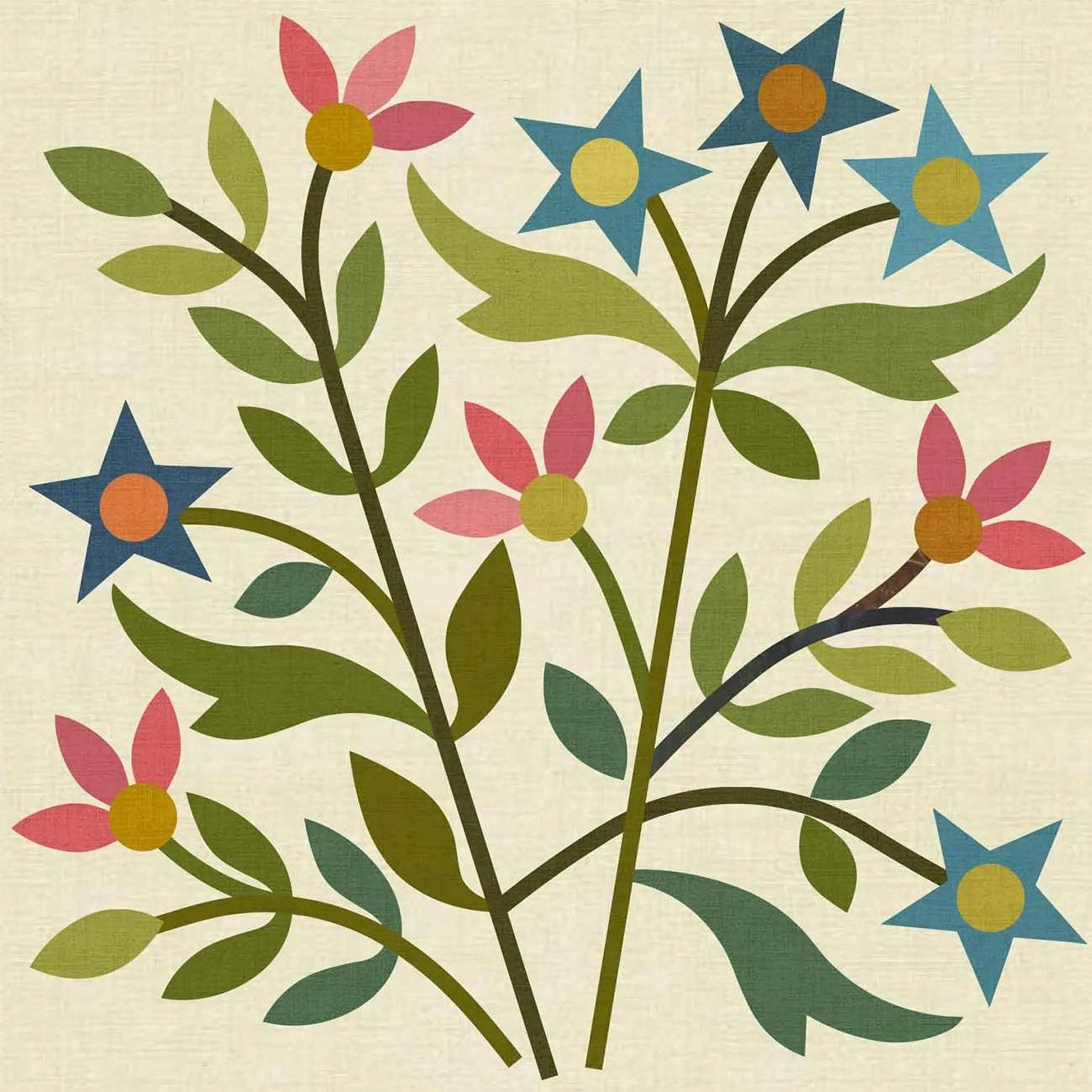 Spring Bouquet LT Silhouettes - Block 3 Applique Shapes 1 Spring Bouquet LT Silhouettes - Block 3 Applique Shapes