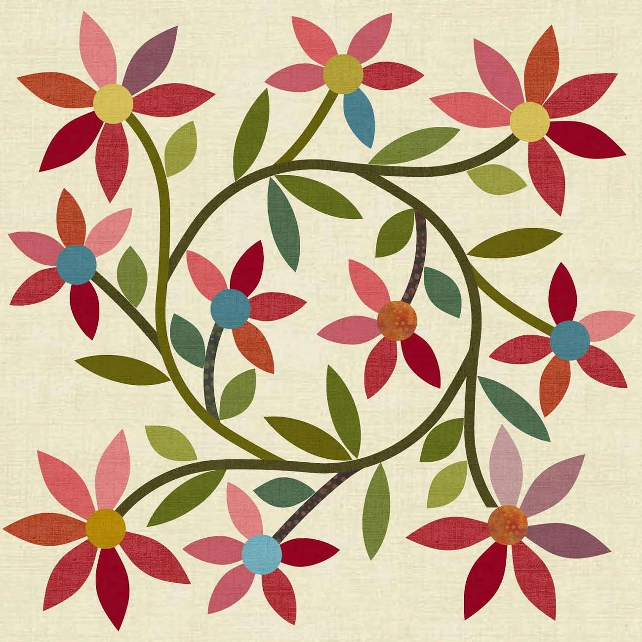 Spring Bouquet LT Silhouettes - Block 4 Applique Shapes 1 Spring Bouquet LT Silhouettes - Block 4 Applique Shapes