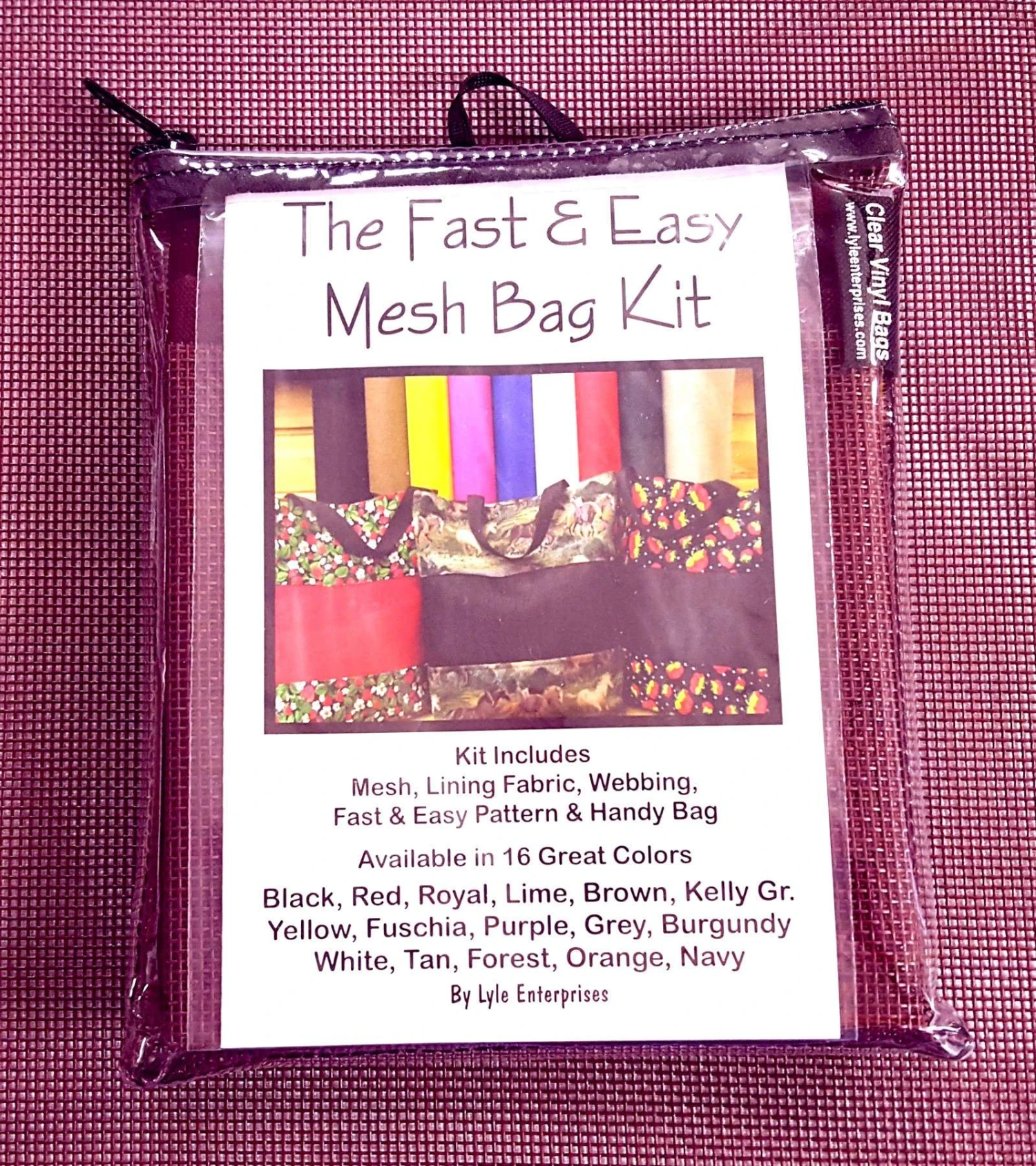 Fast And Easy Burgundy Mesh Bag Kit 1 Fast And Easy Burgundy Mesh Bag Kit