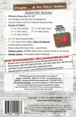 Winter Cardinal Machine Embroidery Version Pattern 6 Winter Cardinal Machine Embroidery Version Pattern -Keepsake Quilting Shop MM801 ME 02