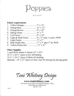 Poppies Quilt Pattern By Toni Whitney -Keepsake Quilting Shop P015TW 02 b16ab8fe 45a4 4e02 a9e1 efbb30ff4e0a