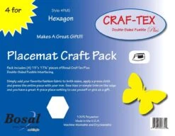 Placemat Craft Pack 15in X 17-1/4in Hexagon 4pk