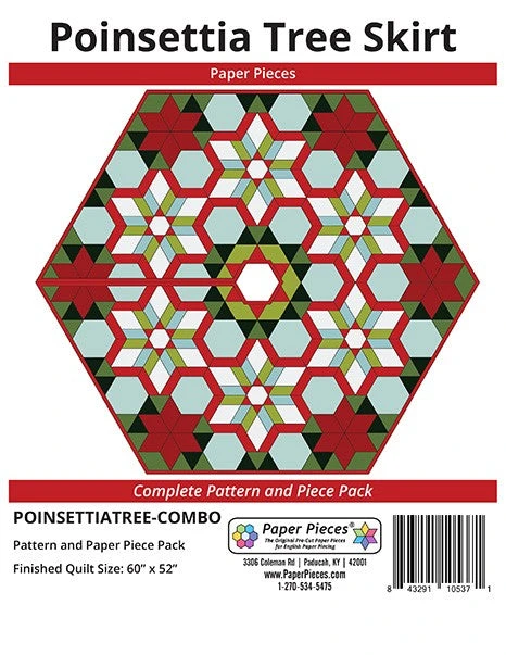 Poinsettia Tree Skirt Complete Pattern And Paper Piece Pack By Paper Pieces 1 Poinsettia Tree Skirt Complete Pattern And Paper Piece Pack By Paper Pieces